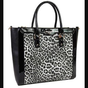 Nicole Lee Black Animal Print Tote Bag